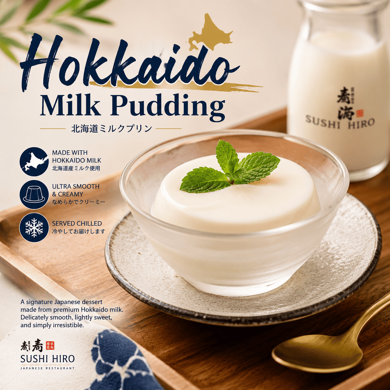 Hokkaido Milk Pudding Sushi Hiro